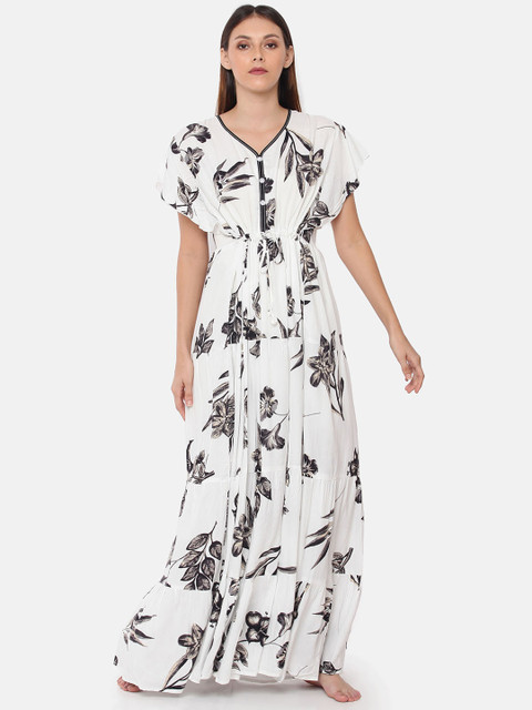

GOLDSTROMS White & Black Printed Nightdress
