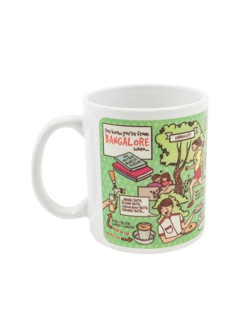 

Chumbak Green & White Printed Beautiful Bangalore Coffee Mug