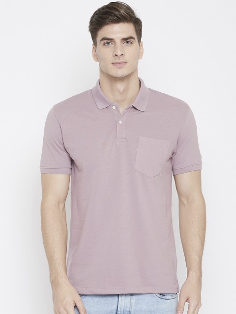

Octave Men Pink Solid Polo Collar T-shirt