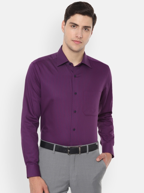 

Louis Philippe Men Purple Classic Regular Fit Striped Formal Shirt