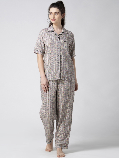 

ADORENITE Women Multicoloured Printed Night suit, Multi