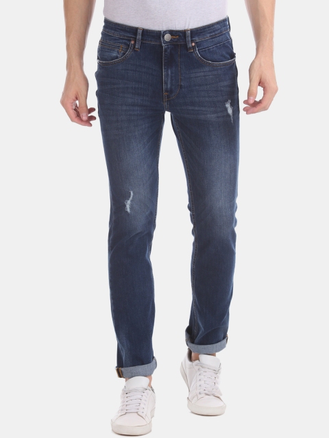

AD By Arvind Men Blue Skinny Fit Mid-Rise Mildly Distressed Stretchable Jeans