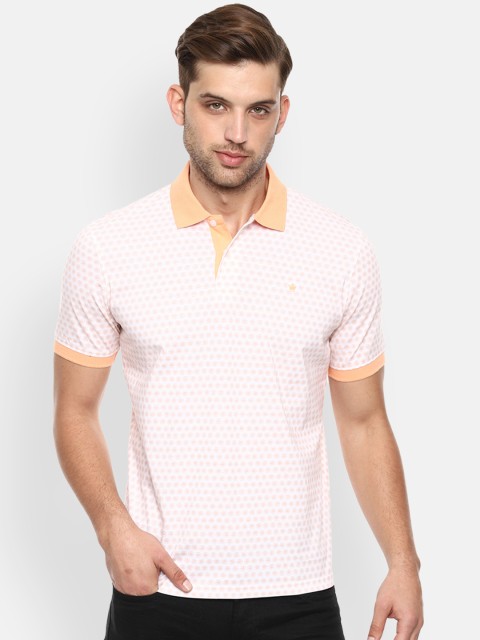 

Louis Philippe Men White Printed Polo Collar Pure Cotton T-shirt