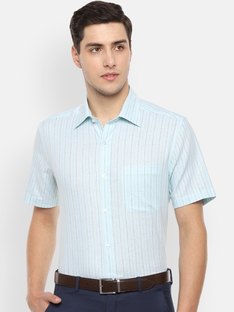 

Louis Philippe Men Blue Classic Regular Fit Striped Formal Shirt