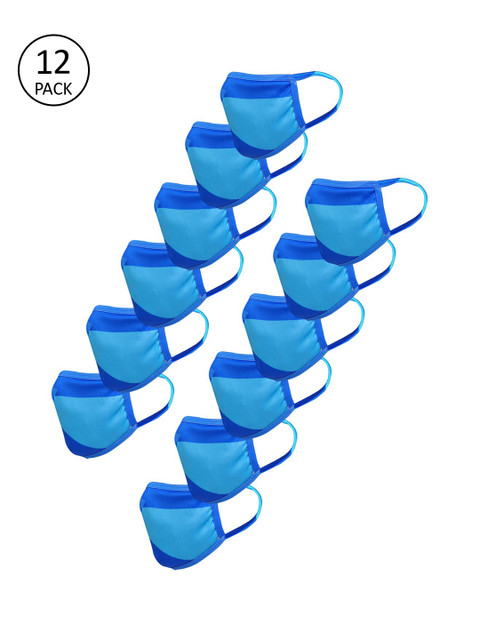 

nestroots Unisex Pack of 12 Pcs Blue Reusable 2-Ply Protective Outdoor Masks