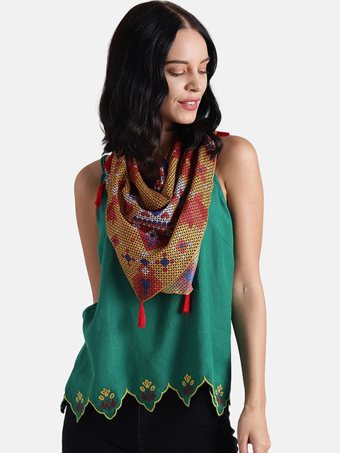 

Chumbak Women Mustard Printed Scarf