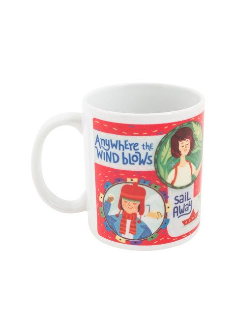 

Chumbak White & Red Printed Wanderlust Coffee Mug