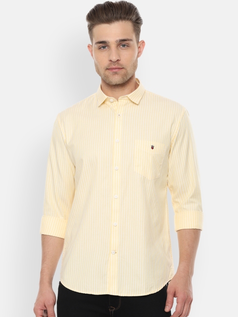 

Louis Philippe Sport Men Yellow Slim Fit Striped Casual Shirt
