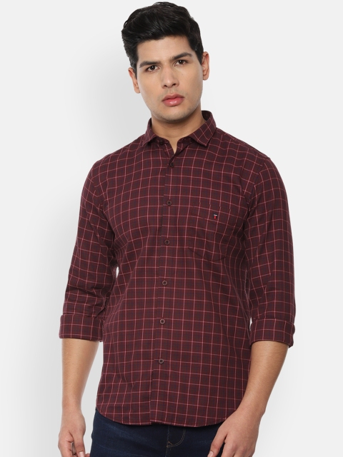 

Louis Philippe Sport Men Maroon & Pink Slim Fit Checked Casual Shirt