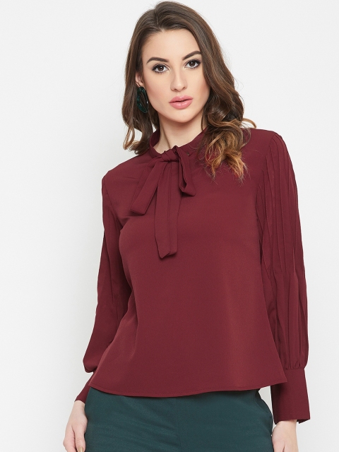 

Marie Claire Women Maroon Solid Top