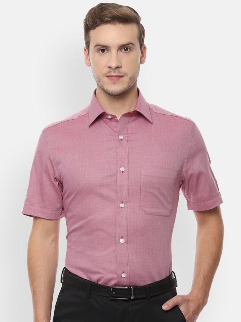 

Louis Philippe Men Pink Classic Regular Fit Self Design Formal Shirt