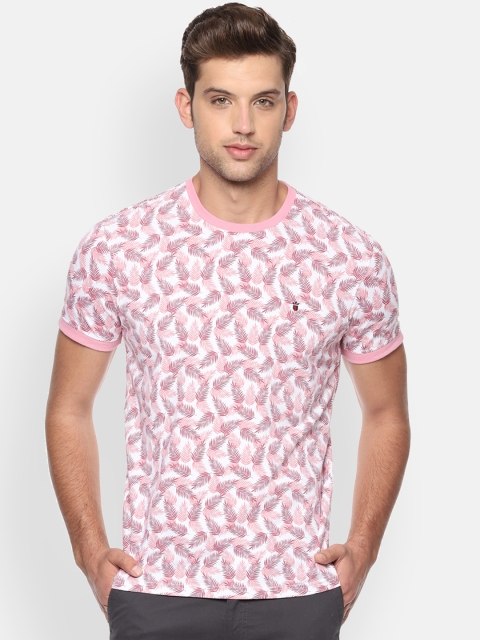 

Louis Philippe Sport Men Pink & White Printed Round Neck Slim Fit T-shirt