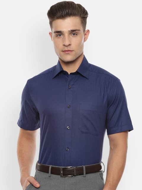 

Louis Philippe Men Navy Blue Classic Regular Fit Self Design Formal Shirt
