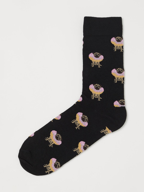 

H&M Men Black Patterned Socks