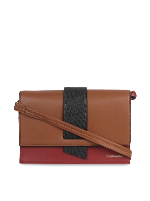 

David Jones Red & Brown Colourblocked Sling Bag