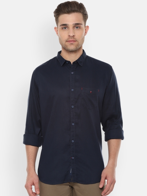 

Louis Philippe Sport Men Navy Blue Slim Fit Self Design Casual Shirt