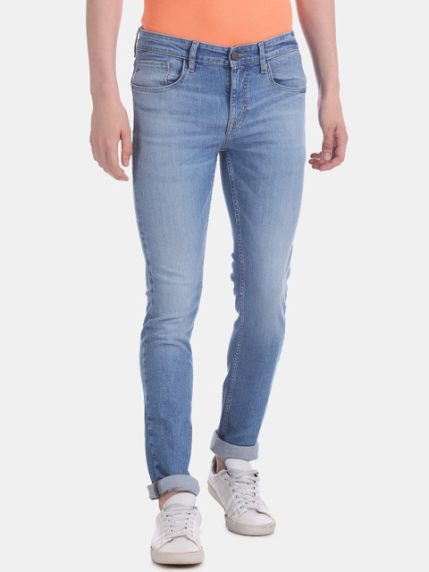 

AD By Arvind Men Blue Slim Fit Mid-Rise Clean Look Stretchable Jeans