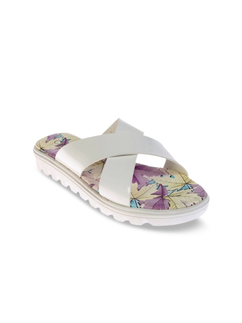 

Khadims Women Off-White Printed Open Toe Flats