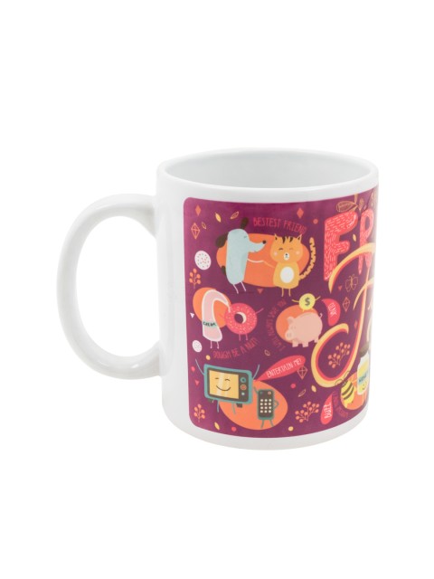 

Chumbak Purple & Pink Printed Beshtest Friends Coffee Mug