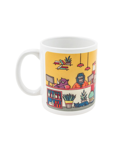 

Chumbak White & Yellow 9 to 5 Printed Coffee Mug