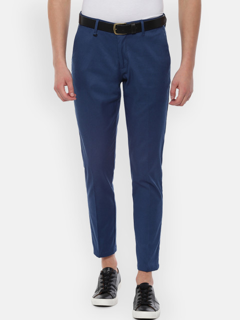 

Louis Philippe Sport Men Blue Slim Fit Self Design Regular Trousers