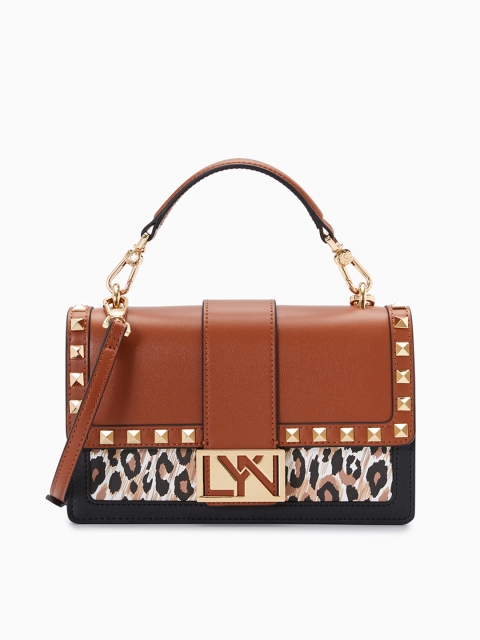 

LYN Brown & Black Colourblocked Satchel Bag