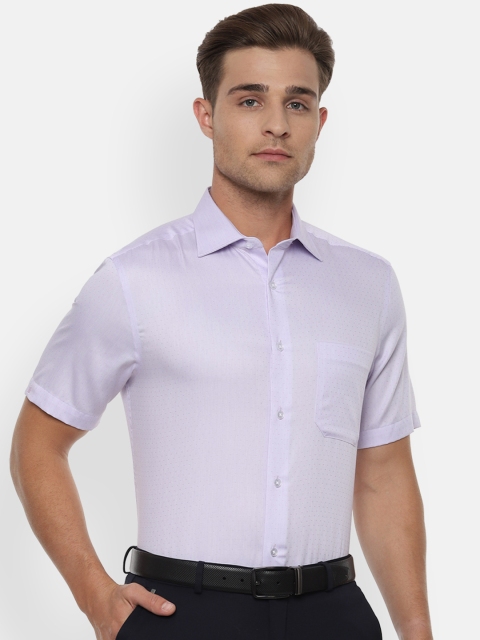 

Louis Philippe Men Lavender Self Design Formal Shirt