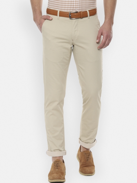 

Louis Philippe Sport Men Beige Slim Fit Self Design Regular Trousers
