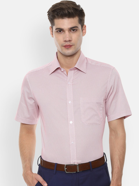

Louis Philippe Men Red & White Regular Fit Printed Formal Shirt