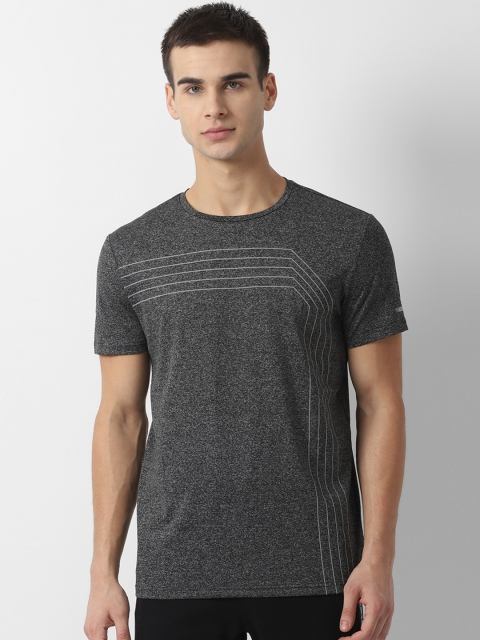 

Louis Philippe Sport Men Grey Striped Slim Fit Round Neck Pure Cotton T-shirt