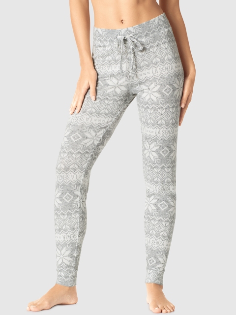 

La Senza Women Grey Printed Slim-Fit Lounge Pants 11139286-4C98