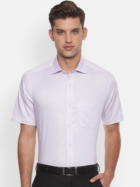 

Louis Philippe Men Lavender Classic Regular Fit Self Design Formal Shirt