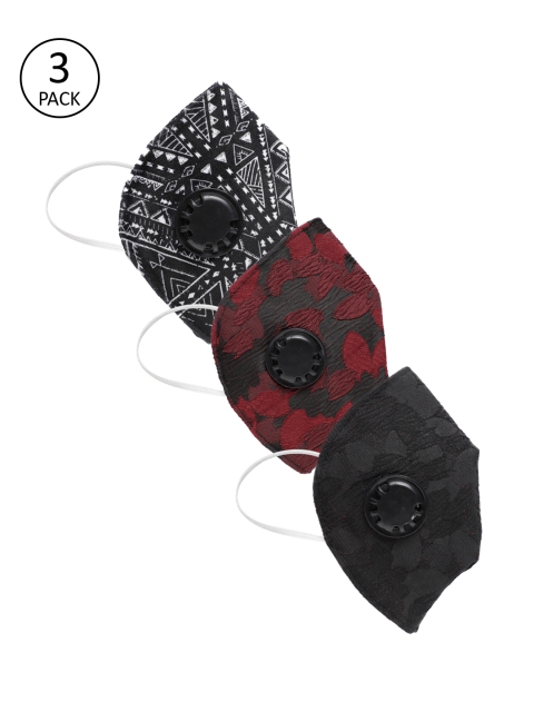 

AUDSTRO Unisex 3 Pcs 5 Ply Reusable Valved Cloth Masks, Multi