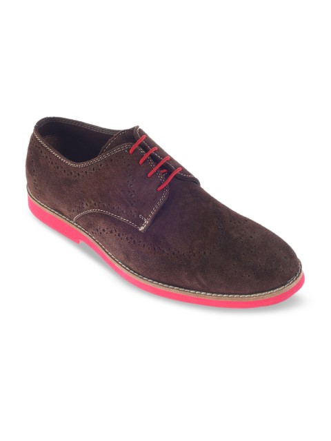 

Khadims Men Coffee Brown Solid Casual Leather Derbys