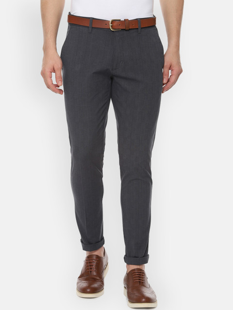 

Louis Philippe Sport Men Charcoal Grey Slim Fit Self Design Regular Trousers