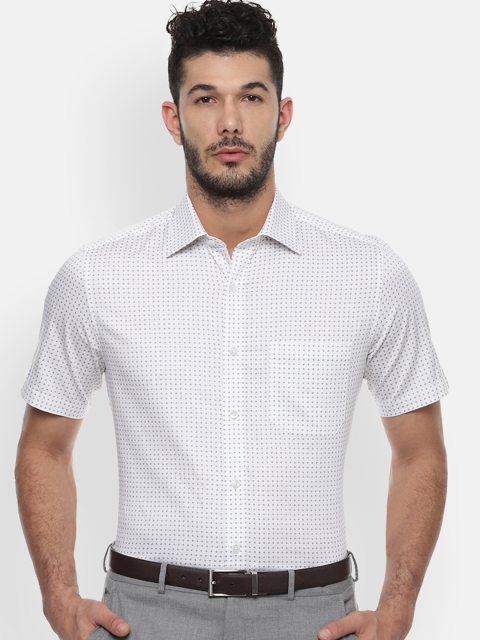 

Louis Philippe Men White Classic Regular Fit Printed Formal Shirt