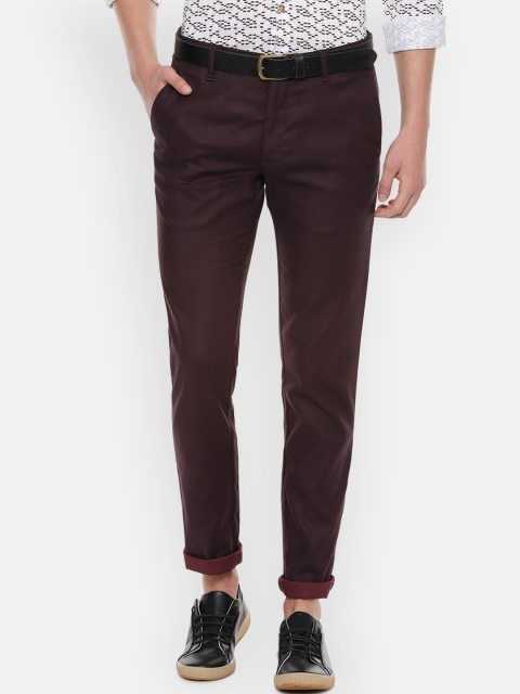 

Louis Philippe Sport Men Maroon Slim Fit Self Design Regular Trousers