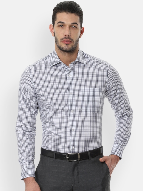

Louis Philippe Men White Classic Regular Fit Checked Formal Shirt