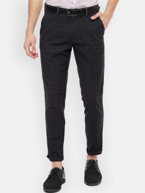 

Louis Philippe Sport Men Charcoal Grey Slim Fit Checked Regular Trousers