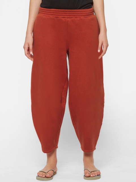 

Mystere Paris Women Rust Orange Solid Classic Winter Lounge Pants