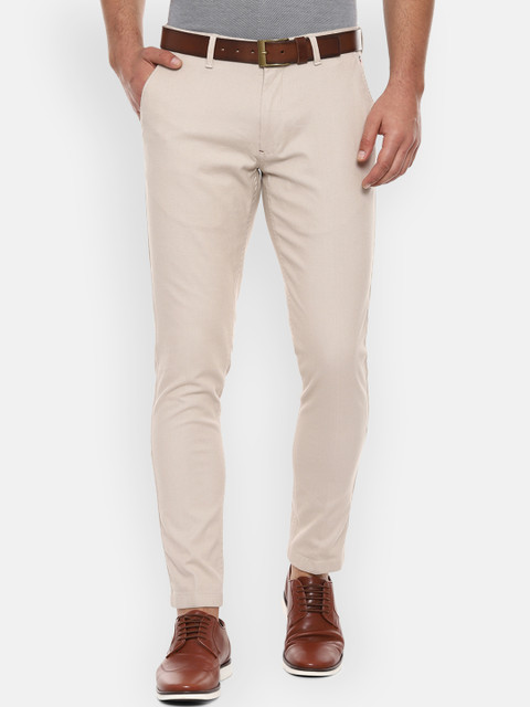 

Louis Philippe Sport Men Beige Slim Fit Self Design Regular Trousers