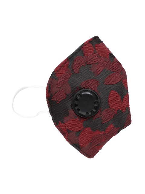 

LUXURAZI Adults Black & Red Printed 5-Ply Valved Protective Outdoor Mask