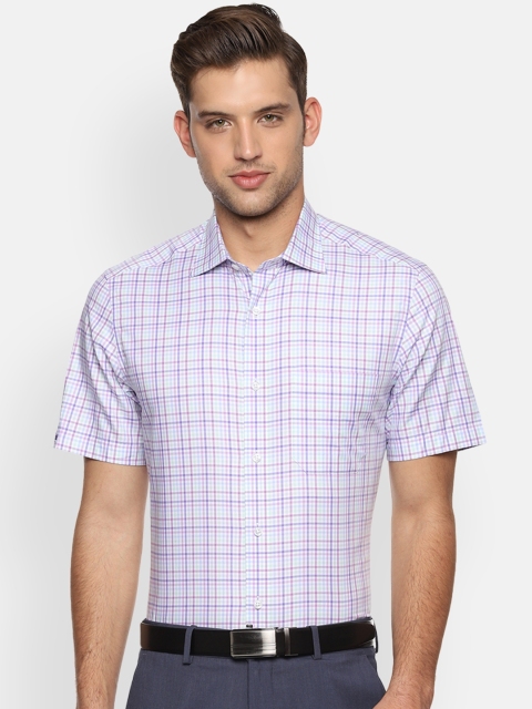 

Louis Philippe Men Blue & Purple Checked Formal Shirt