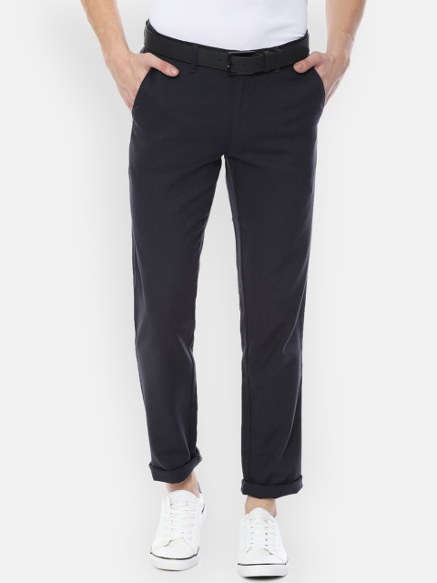 

Louis Philippe Sport Men Navy Blue Slim Fit Self Design Regular Trousers