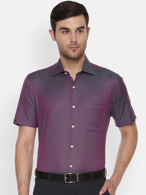 

Louis Philippe Men Purple Regular Fit Self Design Party Shirt