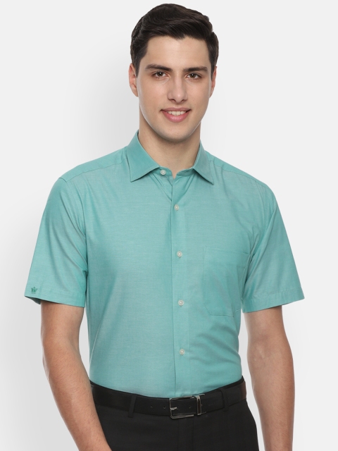 

Louis Philippe Men Green Classic Regular Fit Solid Formal Shirt