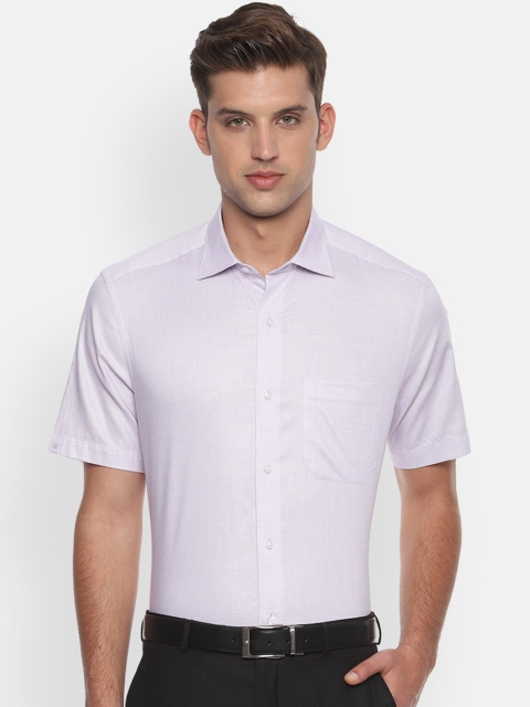 

Louis Philippe Men Lavender Classic Regular Fit Self Design Formal Shirt