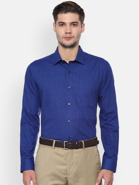 

Louis Philippe Men Blue & Red Slim Fit Checked Formal Shirt