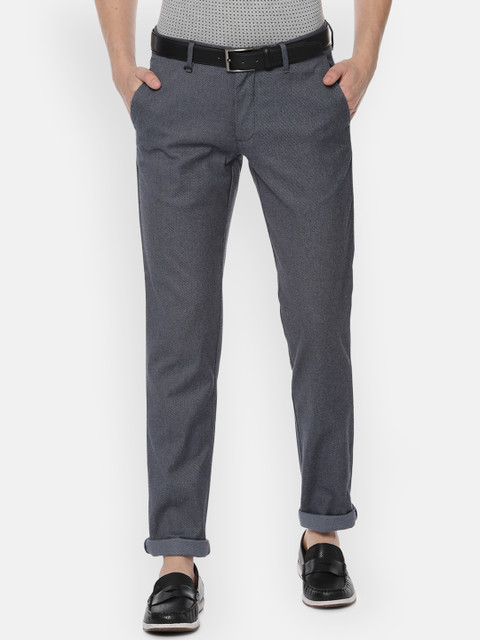 

Louis Philippe Sport Men Grey Slim Fit Self Design Regular Trousers