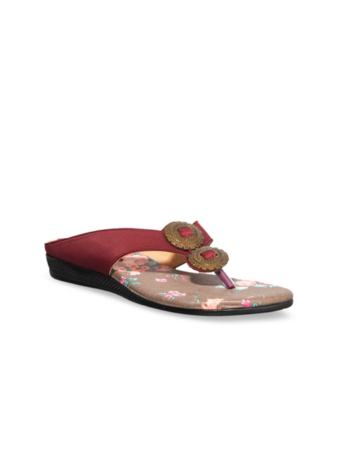

Khadims Women Red Solid Open Toe Flats